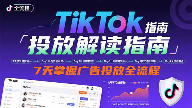 TikTok投放解读指南:后台操作/计划建立/模式选择,7天掌握广告投放全流程-灼光资源宝库