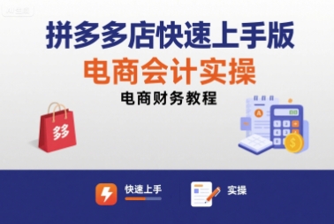 拼多多店快速上手版电商会计实操-电商财务教程-灼光资源宝库