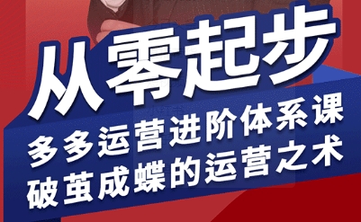 拼多多运营进阶系统课,从零起步,多多运营进阶体系课,破茧成蝶的运营之术-灼光资源宝库