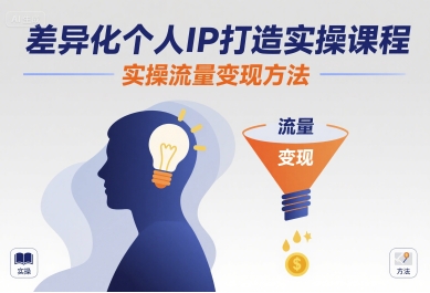 差异化个人IP打造实操课程,实操流量变现方法-灼光资源宝库