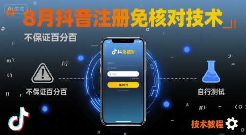 8月抖音注册免核对技术，不保证百分百，自测-灼光资源宝库