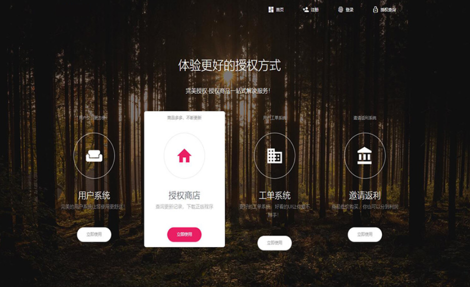 PHP域名授权系统网站 精美UI支付系统团队合作代理返利发卡系统 授权授权管理工单系统-灼光资源宝库