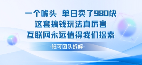 一个噱头单日卖了980米 这套搞钱玩法真厉害 互联网永远值得我们探索-灼光资源宝库