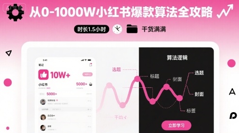 从0-1000W小红书爆款算法全攻略，时长1.5小时，干货满满-灼光资源宝库