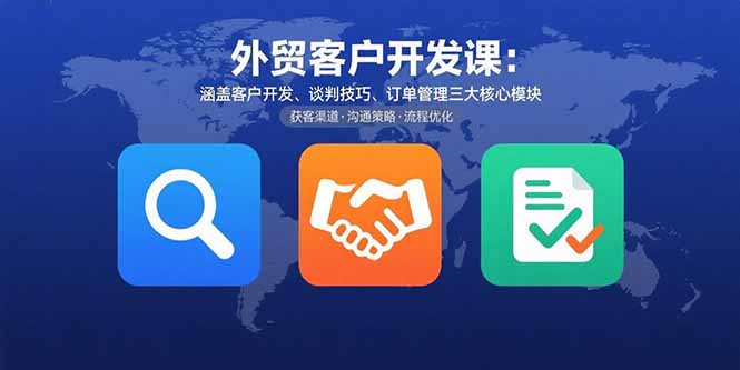 外贸客户开发课：涵盖客户开发、谈判技巧、订单管理三大核心模块-灼光资源宝库