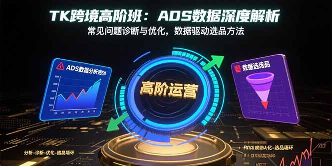 TK跨境高阶班：ADS数据深度解析，常见问题诊断与优化，数据驱动选品方法-灼光资源宝库