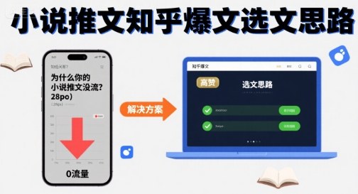 为什么你的小说推文没流量？小说推文知乎爆文选文思路-灼光资源宝库