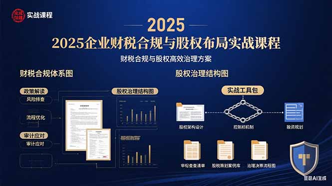 2025企业财税合规与股权布局的实战课程:财税合规与股权高效治理方案-灼光资源宝库