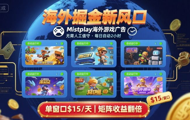 海外掘金新风口，Mistplay海外游戏广告，每日自动运行，单窗口稳入2美刀 ，可矩阵操作【揭秘】-灼光资源宝库