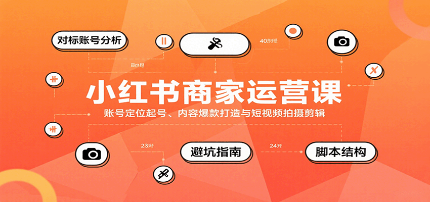 小红书商家运营课，账号定位起号、内容爆款打造与短视频拍摄剪辑-灼光资源宝库