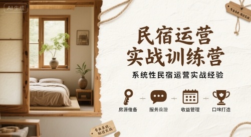 民宿运营实战训练营，系统性民宿运营实战经验-灼光资源宝库