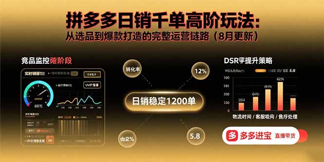 拼多多日销千单高阶玩法：从选品到爆款打造的完整运营链路(8月更新-灼光资源宝库