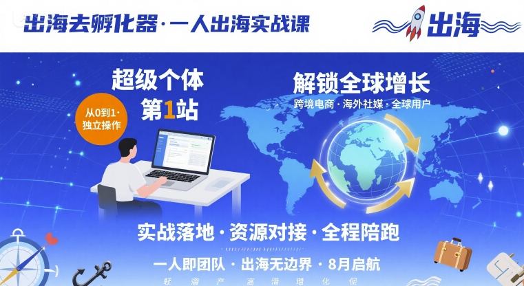 出海去孵化器，一人出海实战课，​超级个体第1站，解锁全球增长-灼光资源宝库