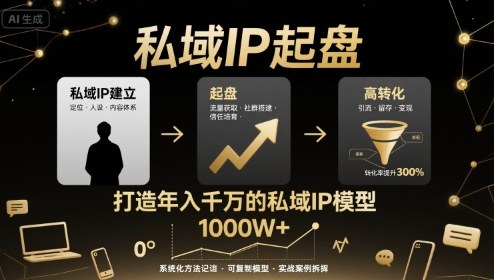 私域IP起盘，私域ip建立、起盘、高转化，打造年入千万的私域ip模型-灼光资源宝库