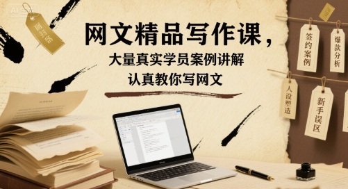 网文精品写作课，大量真实学员案例讲解，认真教你写网文-灼光资源宝库