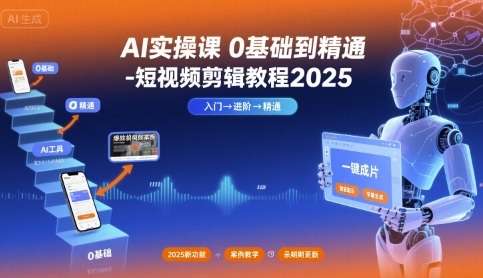 AI实操课0基础到精通-短视频剪辑教程2025-灼光资源宝库