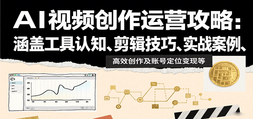 AI视频创作运营攻略：涵盖工具认知、剪辑技巧、实战案例、高效创作及账号定位变现等-蘑菇资源宝库