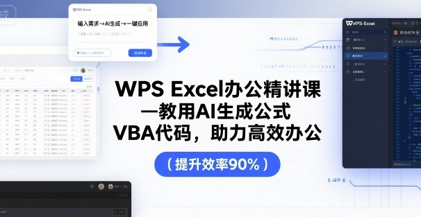 WPS Excel办公精讲课，教用 AI 生成公式，VBA 代码，助力高效办公-灼光资源宝库