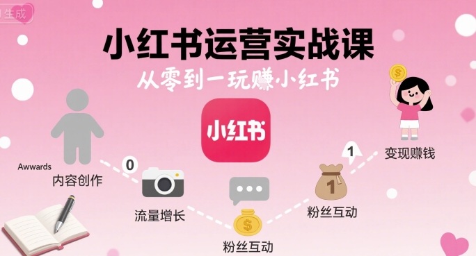 小红书运营实战课，从零到一玩賺小红书-灼光资源宝库