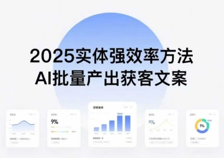 实体强效率方法：AI批量产出获客文案，2025年普通人拥抱AI，实现实体创收-灼光资源宝库
