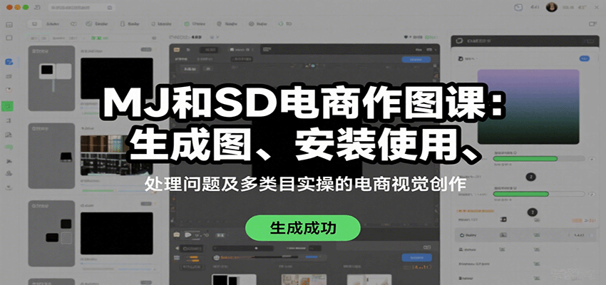 MJ和SD电商作图课:生成图、安装使用、处理问题及多类目实操的电商视觉创作-灼光资源宝库