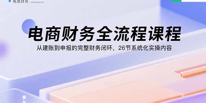 电商财务全流程课程:从建账到申报的完整财务闭环,26节系统化实操内容-灼光资源宝库