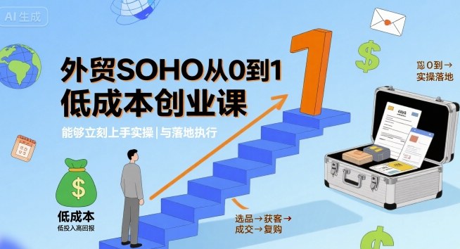 外贸SOHO从0到1低成本创业课，能够立刻上手实操与落地执行-灼光资源宝库
