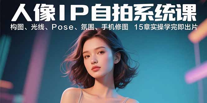 人像IP自拍系统课：构图、光线、Pose、氛围、手机修图 15章实操学完即出片-灼光资源宝库