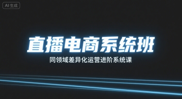 直播电商系统班，同领域差异化运营进阶系统课-灼光资源宝库