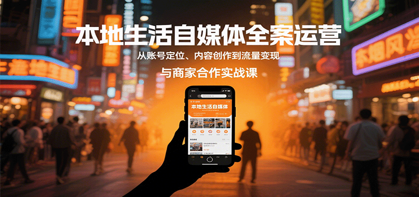 本地生活自媒体全案运营,从账号定位、内容创作到流量变现与商家合作实战课-灼光资源宝库
