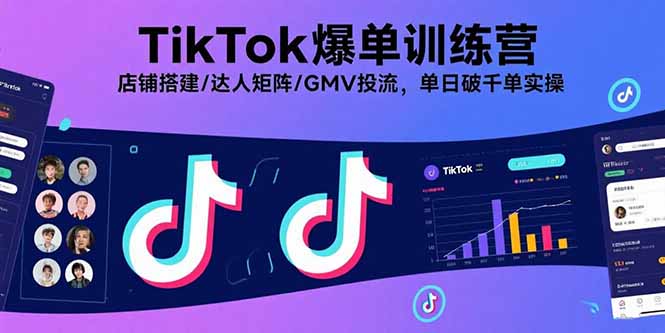 TikTok爆单训练营，店铺搭建/达人矩阵/GMV投流，单日破千单实操-灼光资源宝库