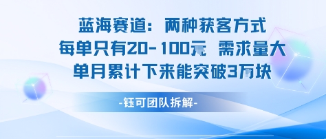 蓝海赛道：需求量大 单月累计下来能突破3W-灼光资源宝库