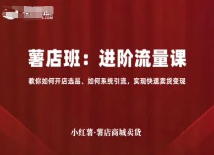 小红薯薯店商城卖货，进阶流量课，教你如何开店选品、如何系统引流，实现快速卖货变现-灼光资源宝库