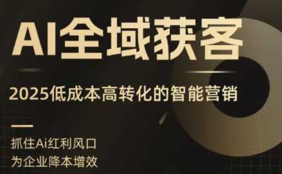 AI全域获客实训营,2025低成本高转化的智能营销,精准找客,高效营销-灼光资源宝库