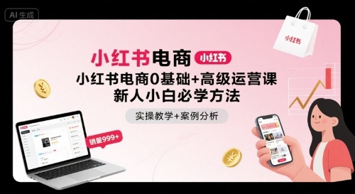 小红书电商0基础+高级运营课，新人小白必学方法，实操教学+案例分析-灼光资源宝库