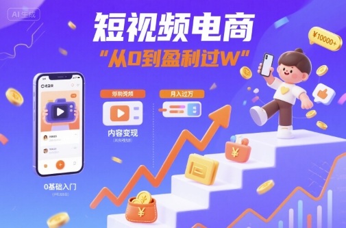 短视频电商：短视频变现从0到盈利过W-灼光资源宝库