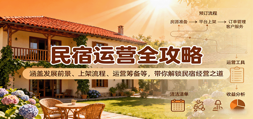 民宿运营全攻略：涵盖发展前景、上架流程、运营筹备等，带你解锁民宿经营之道-灼光资源宝库