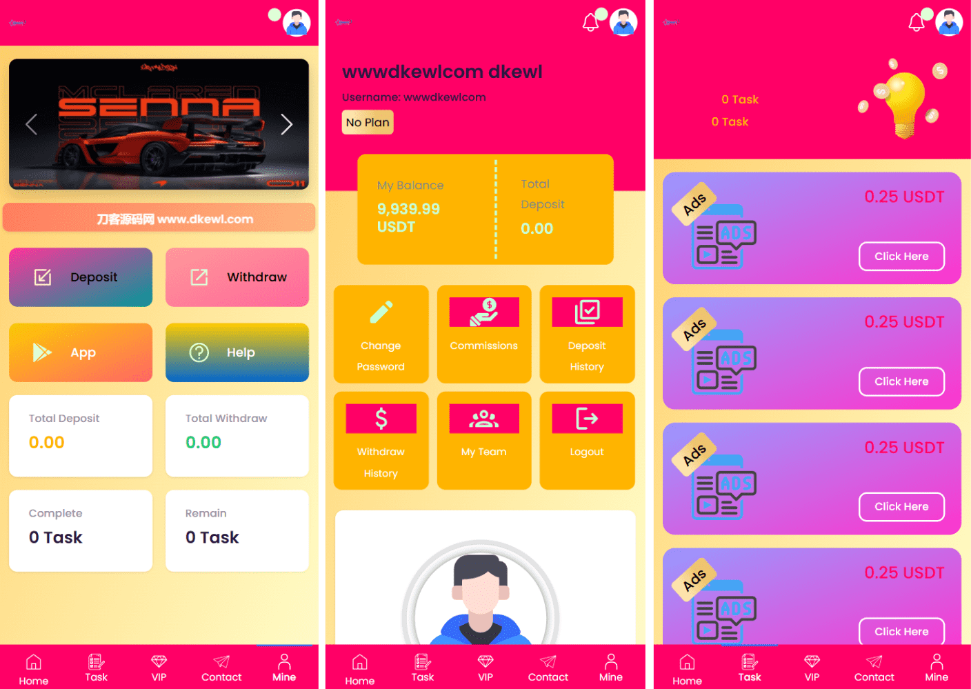 SENNA海外广告奖励投资理财源码/附详细教程-灼光资源宝库