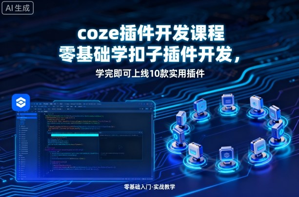 coze插件开发课程，零基础学扣子插件开发，学完即可上线10款实用插件-灼光资源宝库