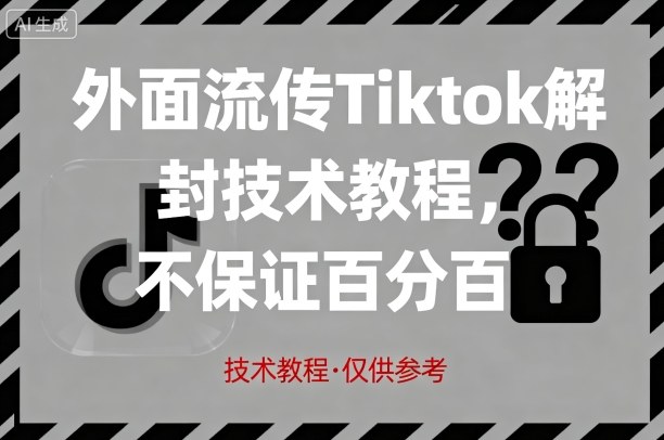 外面流传Tiktok解封技术教程，不保证百分百，具体自测-灼光资源宝库