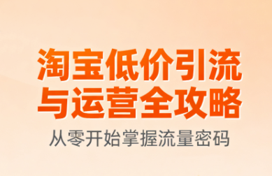 淘宝低价引流与运营全攻略(更新9月)-灼光资源宝库