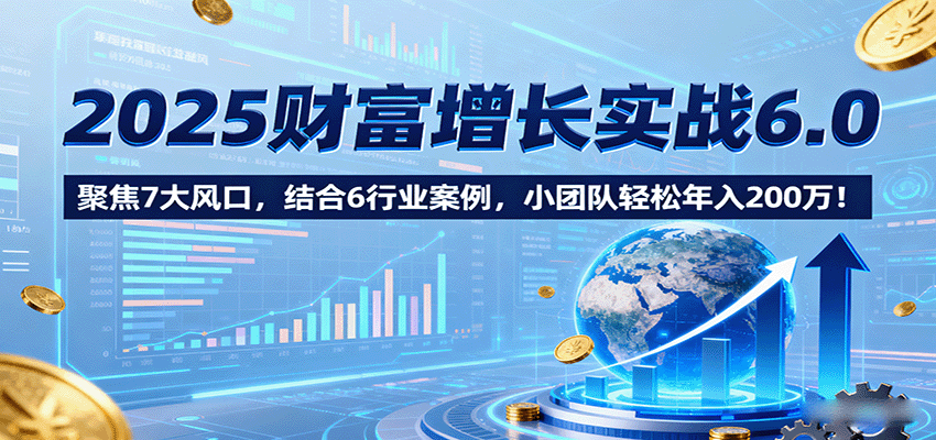 2025财富增长实战6.0,聚焦7大风口,结合6行业案例,小团队轻松年入200万!-灼光资源宝库