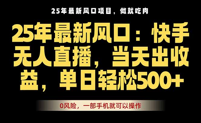 25年最新无人直播玩法，当天秒出单，一部手机就可操作-灼光资源宝库