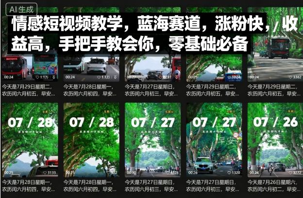 情感短视频教学,蓝海赛道,涨粉快,收益高,手把手教会你,零基础必备-灼光资源宝库