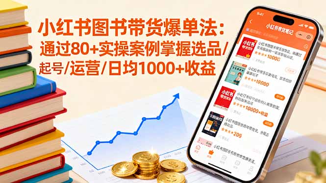 小红书图书带货爆单法:通过80+实操案例掌握选品/起号/运营/日均1000+收益-灼光资源宝库
