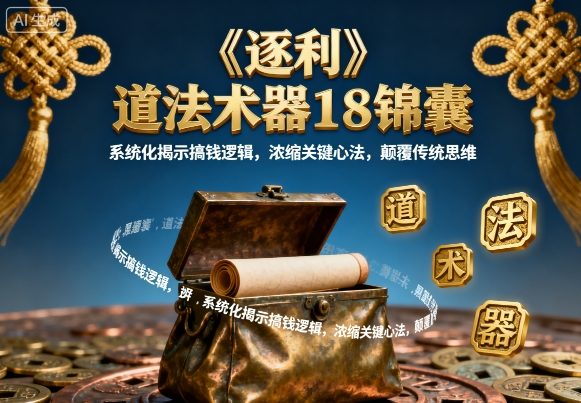 《逐利》道法术器18锦囊，系统化揭示搞钱逻辑，浓缩关键心法，颠覆传统思维-灼光资源宝库