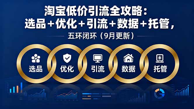 淘宝低价引流全攻略:选品+优化+引流+数据+托管,五环闭环(9月更新-灼光资源宝库