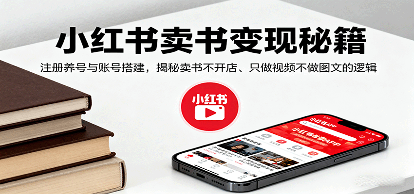 小红书卖书变现秘籍,注册养号与账号搭建,揭秘卖书不开店、只做视频不做图文的逻辑-灼光资源宝库