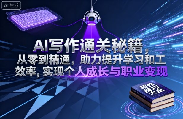 AI写作通关秘籍,从零到精通,助力提升学习和工作效率,实现个人成长与职业变现-灼光资源宝库