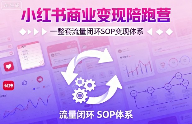 小红书商业变现陪跑营，轻IP矩阵 私域获客 聚光投流，一整套流量闭环SOP变现体系-灼光资源宝库